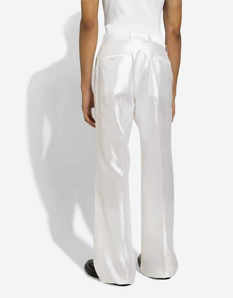 Silk shantung pants