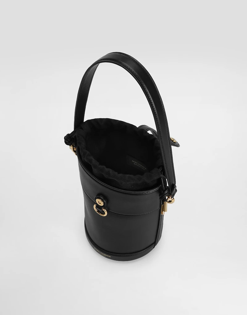 Capri bucket bag in canvas and leather