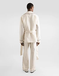 Short-sleeved cotton knit polo-shirt