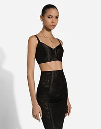 Satin and lace bralette top
