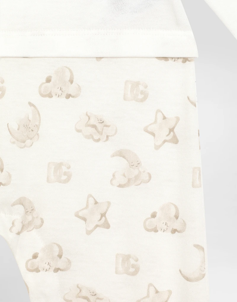 3-piece jersey gift set with moon and star print