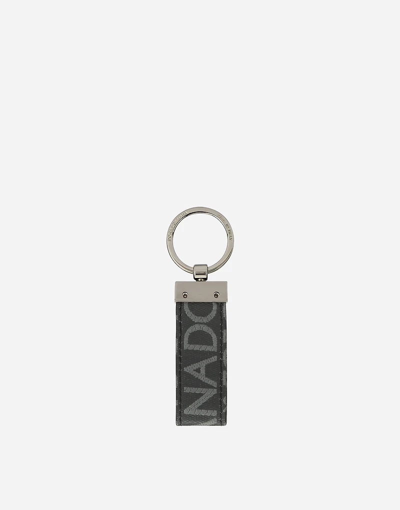 Coated jacquard fabric keychain