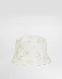 Fabric bucket hat with moon and stars print