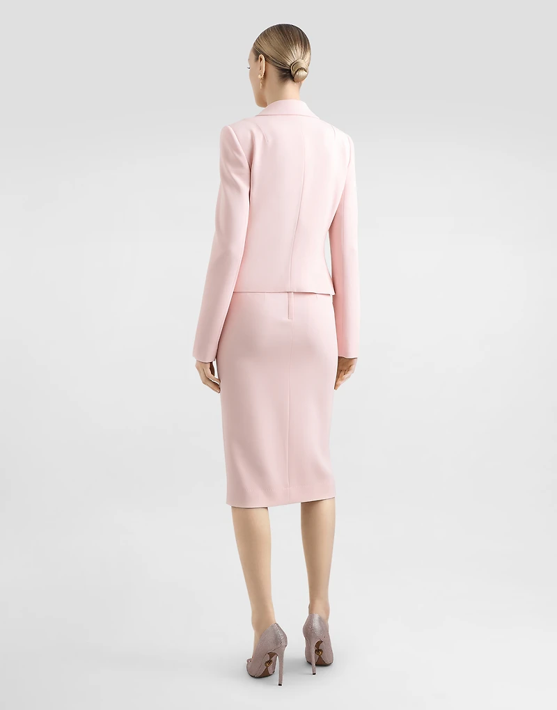 Single-breasted jacket stretch cady