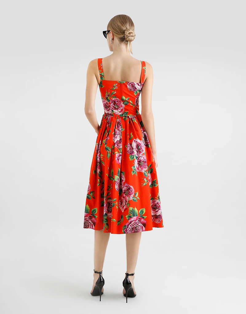 Cotton sundress with rose print