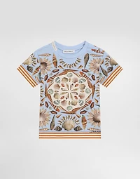 Shell-print short-sleeved jersey t-shirt