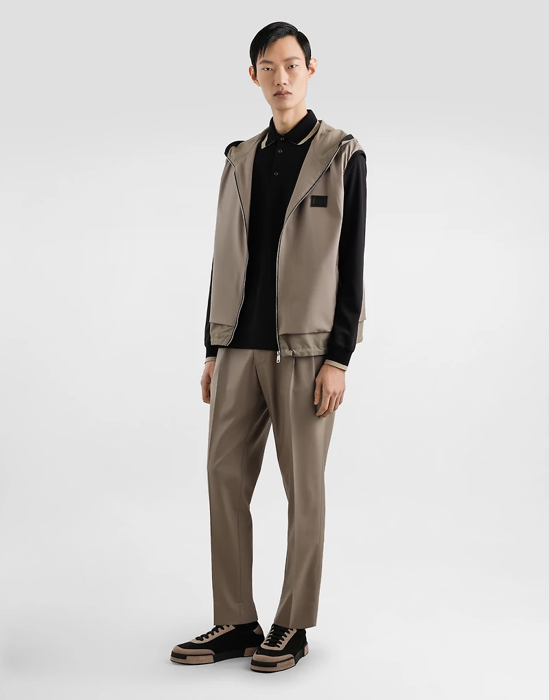 Double-fold wool canvas trousers