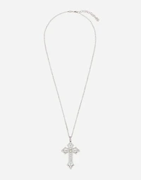 Cross Pendant 18-carat white gold, aquamarines, and diamonds