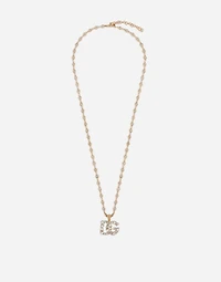 Necklace with rhinestone-detailed DG logo