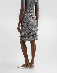 Raschel tweed midi pencil skirt