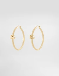 Creole earrings with DG logo