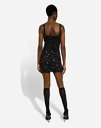 Short dress with sequin embellishment