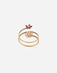 Spring Bracelet 18 carat yellow gold, rhodolite garnets, morganites, blue zircon and citrine
