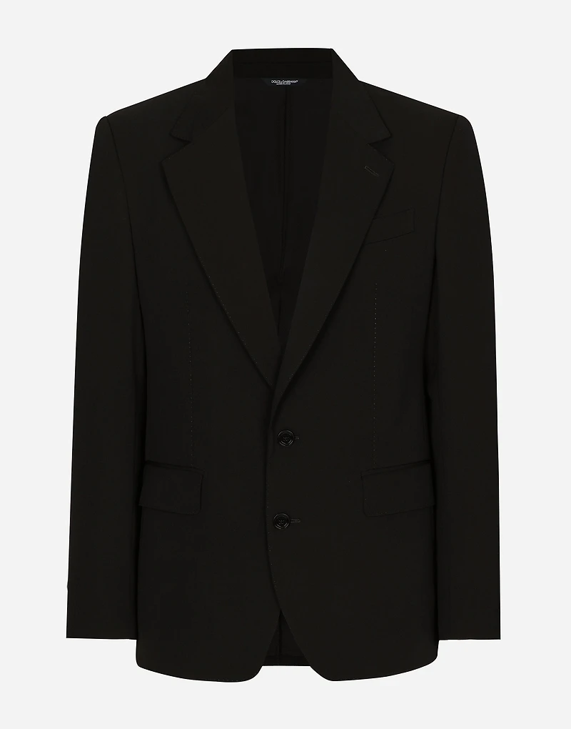 Wool twill double-breasted jacket
