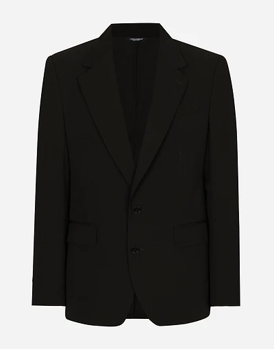 Wool twill double-breasted jacket