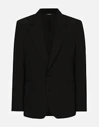 Wool twill double-breasted jacket