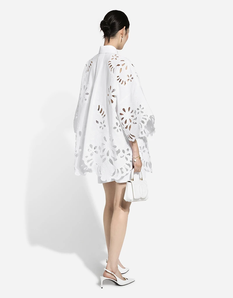 Oversize cotton shirt with cut-out detailing