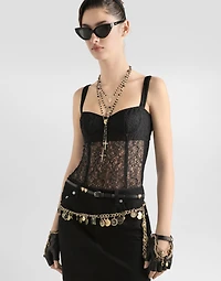Lace top with underbust cut