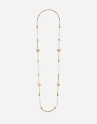 Sautoir chain with DG-logo beads and hearts