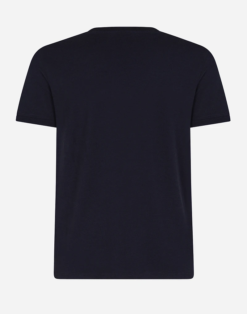 Round-neck stretch cotton t-shirt