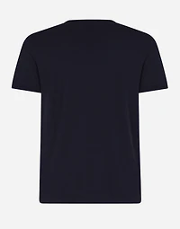Round-neck stretch cotton t-shirt