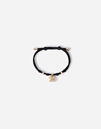  Good Luck Bracelet fabric with a pendant in 18 carat yellow gold
