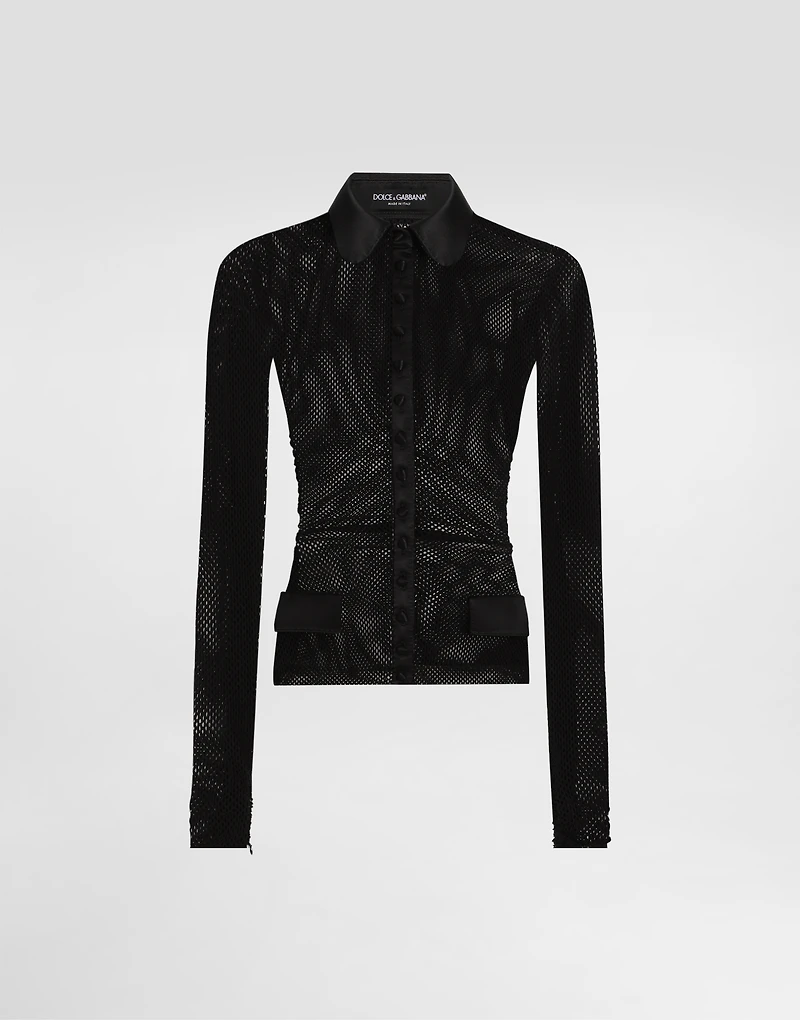 Mesh shirt jacket