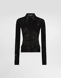 Mesh shirt jacket