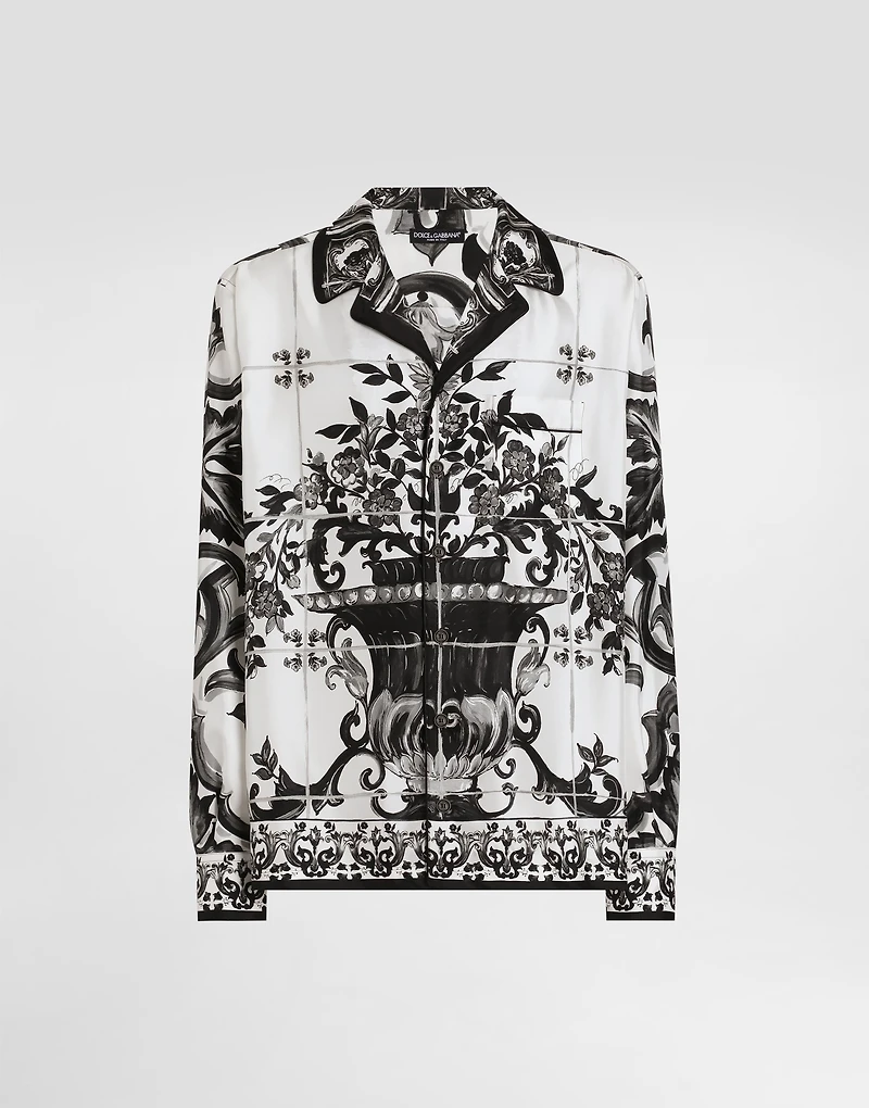 Majolica-print twill vanity shirt