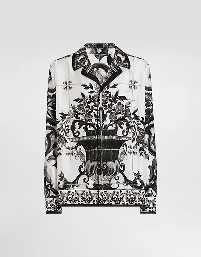 Majolica-print twill vanity shirt