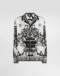 Majolica-print twill vanity shirt