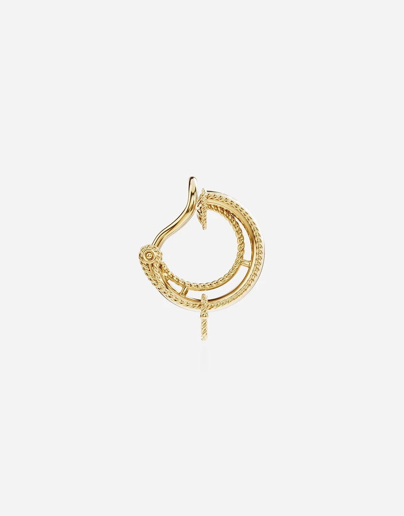 Lettering Clip Earring18-carat yellow gold