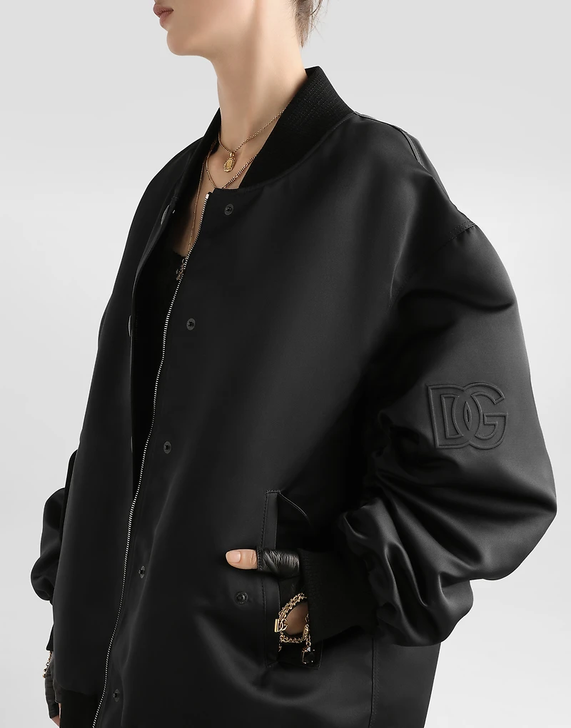 Oversized jacket with embossed print