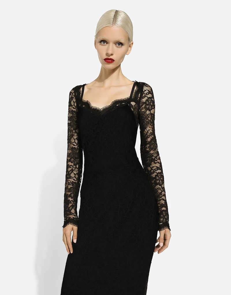 Floral lace midi dress