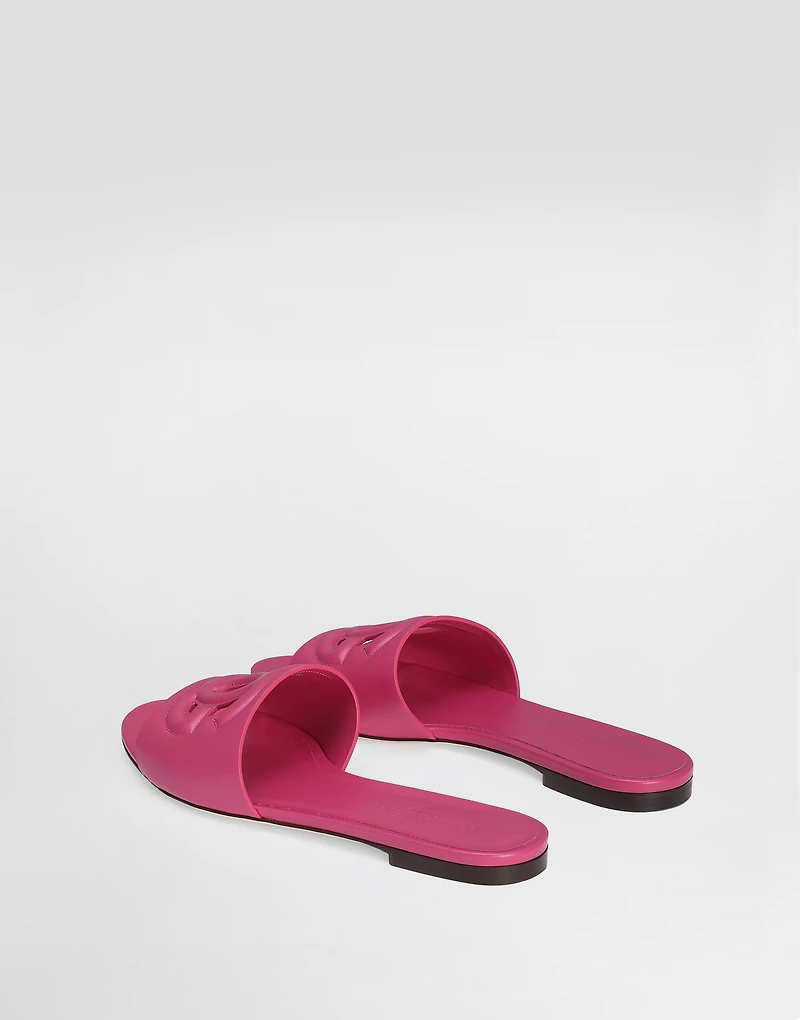Calfskin slides with DG logo
