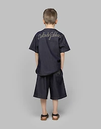 Denim shirt with Dolce&Gabbana logo