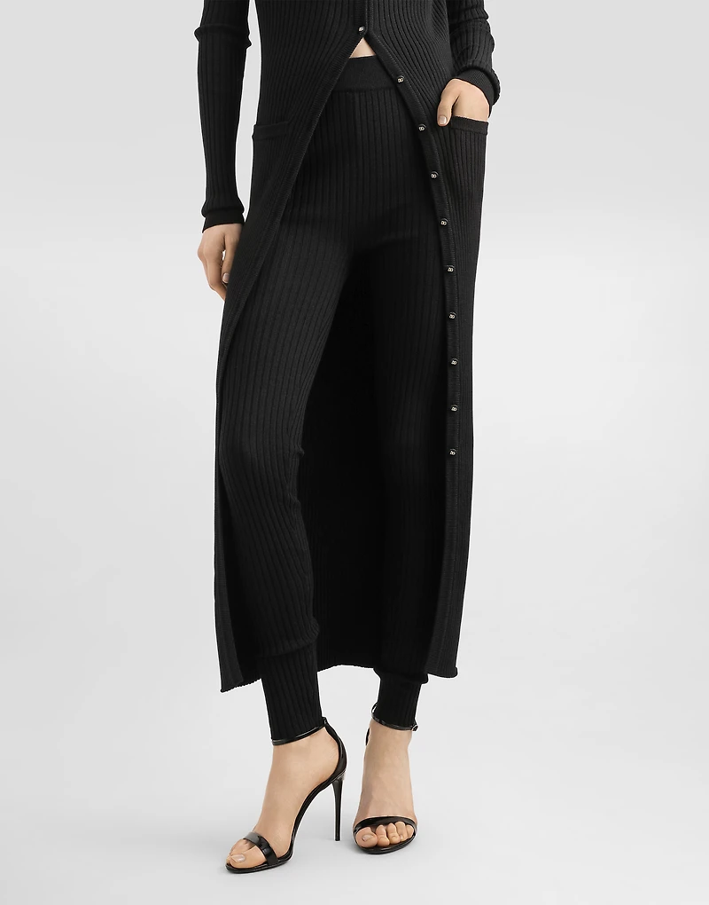 Ribbed wool leggings