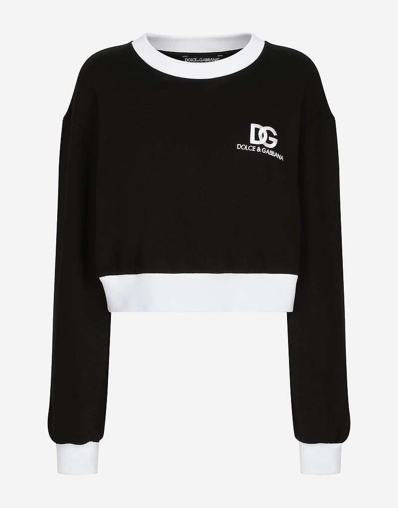 Jersey sweatshirt with DG logo embroidery