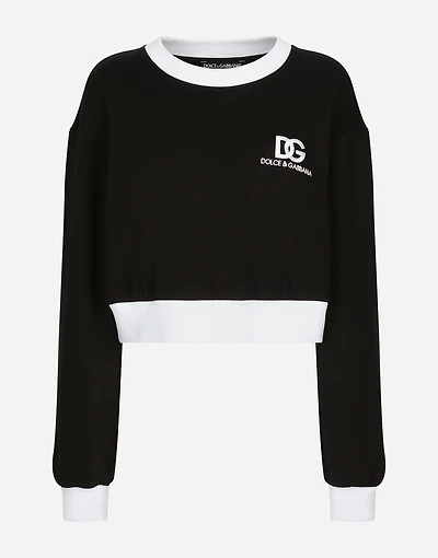 Jersey sweatshirt with DG logo embroidery