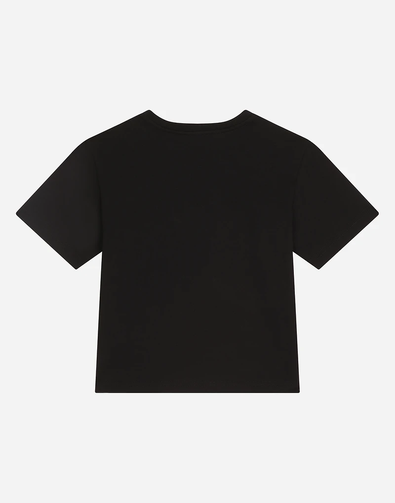Jersey round-neck T-shirt with DG Milano embroidery