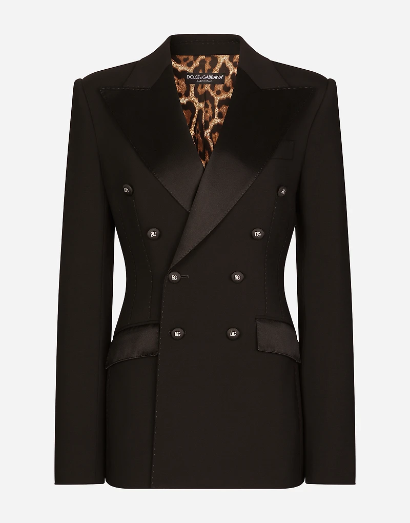 Satin and duchesse tuxedo jacket