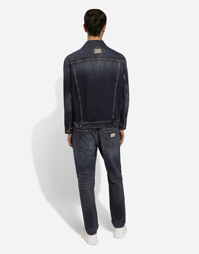 Loose blue denim jeans