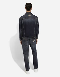Loose blue denim jeans