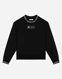 Jersey sweatshirt with logo label