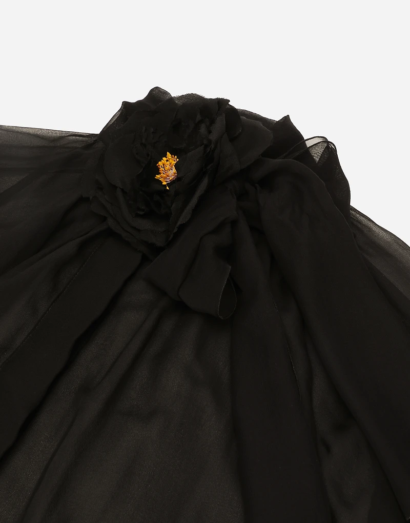 Chiffon pussy-bow shirt