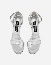 Mirrored-effect calfskin platform sandals