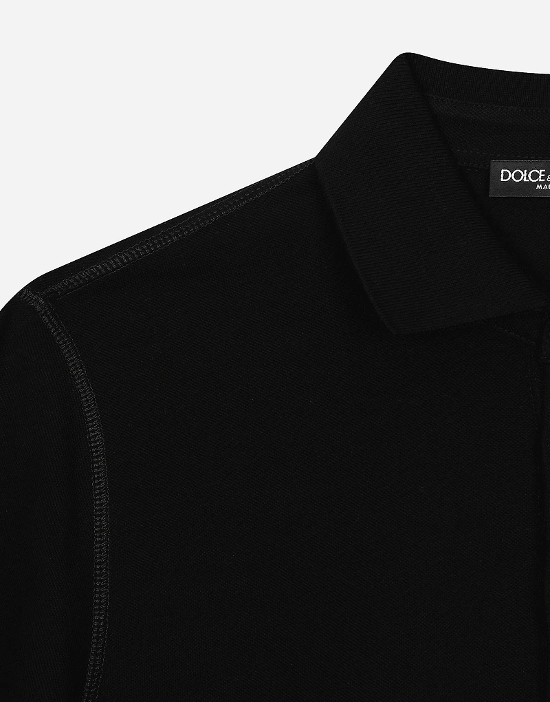 Cotton polo-shirt with DG logo embroidery