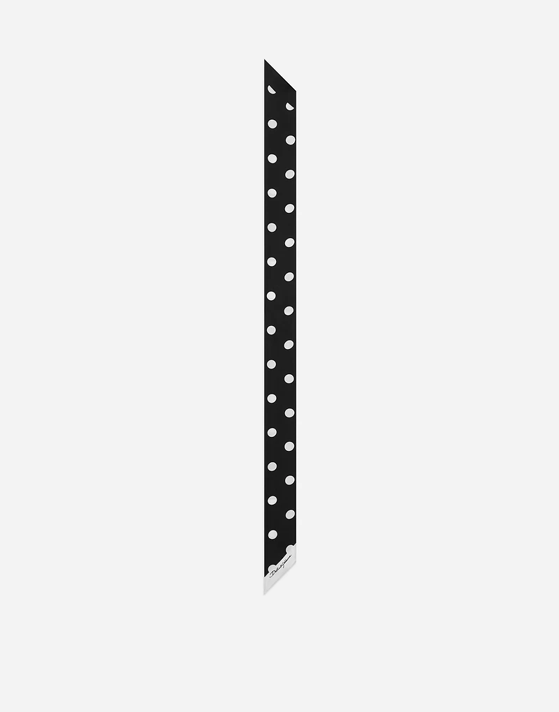 Twill headscarf with polka-dot and striped print (6x100)