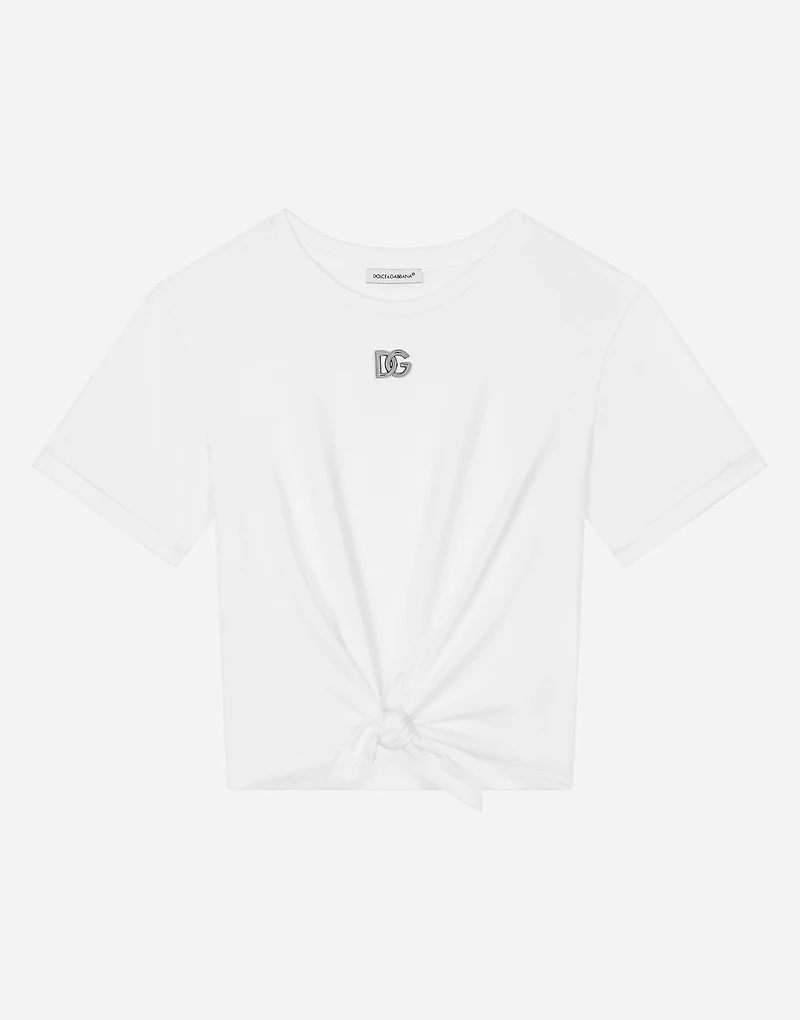 Jersey T-shirt with metal DG logo