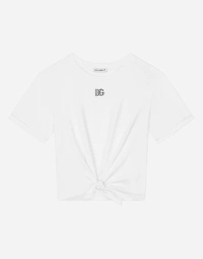 Jersey T-shirt with metal DG logo